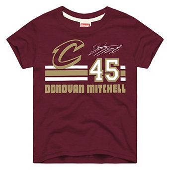 Youth Homage Donovan Mitchell Wine Cleveland Cavaliers Remix Signature Name & Number Tri-Blend T-Shirt