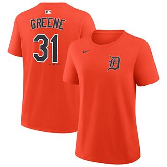 Women's Nike Riley Greene Orange Detroit Tigers Name & Number T-Shirt