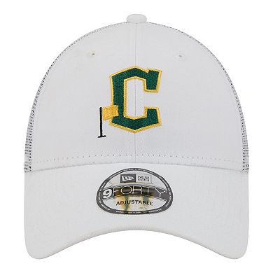 Men's New Era White Cleveland Guardians Flag 9FORTY Trucker Adjustable Hat