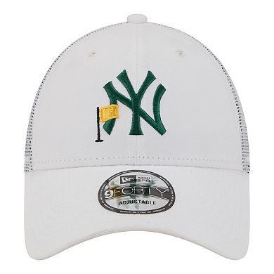Men's New Era White New York Yankees Flag 9FORTY Trucker Adjustable Hat