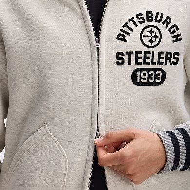 Fanatics Oatmeal Pittsburgh Steelers IconicFleece Full-Zip Jacket