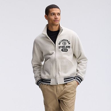 Fanatics Oatmeal Pittsburgh Steelers IconicFleece Full-Zip Jacket