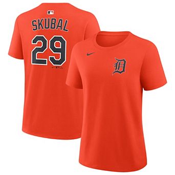 Women's Nike Tarik Skubal Orange Detroit Tigers Name & Number T-Shirt