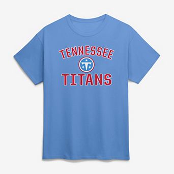 Men's Logo Athletic Light Blue Tennessee Titans Cotton Victory Arch T-Shirt