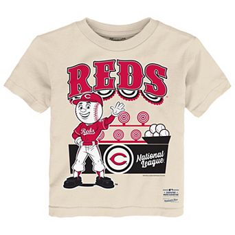 Toddler Mitchell & Ness Cream Cincinnati Reds Step Back Up T-Shirt