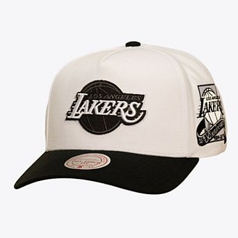 Men's Mitchell & Ness White/Black Los Angeles Lakers In the City Pro Pinch Snapback Hat