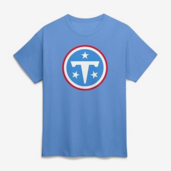 Men's Logo Athletic Light Blue Tennessee Titans Primary Logo T-Shirt