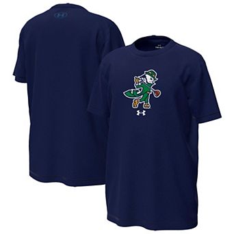 Youth Under Armour Navy Notre Dame Fighting Irish Golfing Leprechaun Tech Stretch Performance T-Shirt