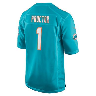 Men's Nike Kayden Proctor Aqua Miami Dolphins 2026 NFL Draft First Round Pick No. 12 Team Game Jersey