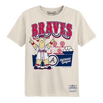 Preschool Mitchell & Ness Cream Atlanta Braves Step Back Up T-Shirt