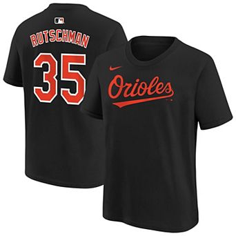 Youth Nike Adley Rutschman Black Baltimore Orioles Name & Number T-Shirt