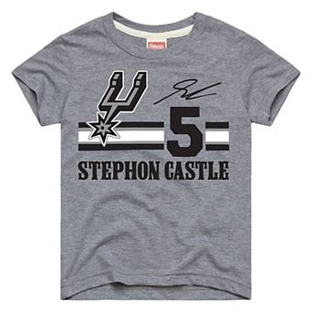 Youth Homage Stephon Castle Gray San Antonio Spurs Remix Signature Name & Number Tri-Blend T-Shirt