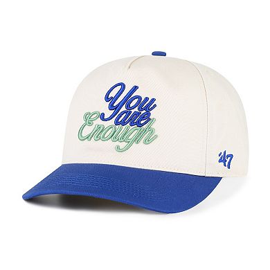 Men's '47 White/Royal Indianapolis Colts Kicking The Stigma You are Enough ۝ Hitch Adjustable Hat