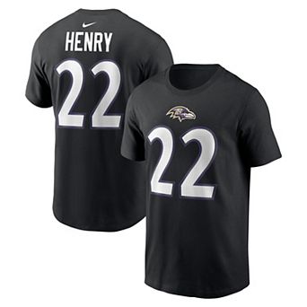 Men's Nike Derrick Henry Black Baltimore Ravens Name & Number T-Shirt