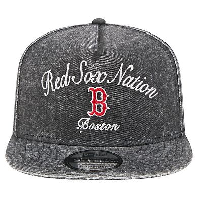 Men's New Era Black Boston Red Sox City Slogan A-Frame 9FIFTY Snapback Hat