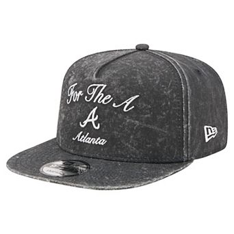 Men's New Era Black Atlanta Braves City Slogan A-Frame 9FIFTY Snapback Hat
