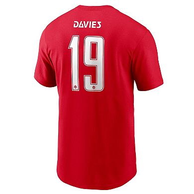 Men's Nike Alphonso Davies Red Canada Soccer Home Name & Number T-Shirt