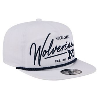 Men's New Era White Michigan Wolverines Team Rope 19TWENTY Adjustable Hat