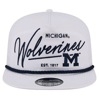 Men's New Era White Michigan Wolverines Team Rope 19TWENTY Adjustable Hat