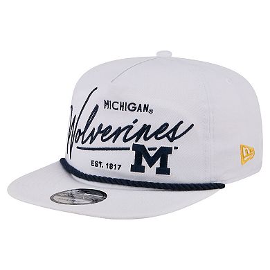 Men's New Era White Michigan Wolverines Team Rope 19TWENTY Adjustable Hat