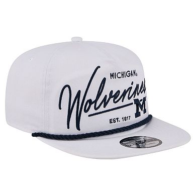 Men's New Era White Michigan Wolverines Team Rope 19TWENTY Adjustable Hat