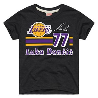 Youth Homage Luka Don i Charcoal Los Angeles Lakers Remix Signature Name & Number Tri-Blend T-Shirt