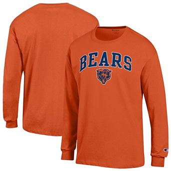 Men's Champion Orange Chicago Bears Arch Over Logo Long Sleeve T-Shirt
