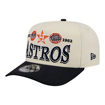 Men's New Era Cream Houston Astros Throwback Tri-Hit A-Frame 9FIFTY Adjustable Hat