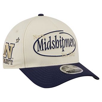 Men's New Era Natural/Navy Navy Midshipmen Prepster 9FORTY M-Crown Adjustable Hat