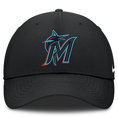 Men's Nike Black Miami Marlins Dri-FIT Club Adjustable Hat