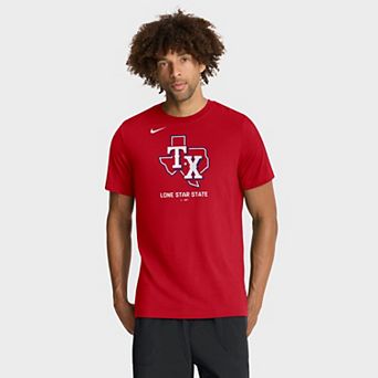 Men's Nike Red Texas Rangers Logo Tri-Blend T-Shirt
