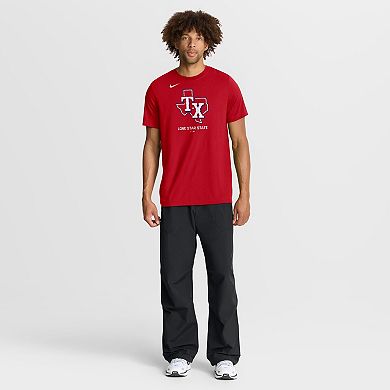Men's Nike Red Texas Rangers Logo Tri-Blend T-Shirt