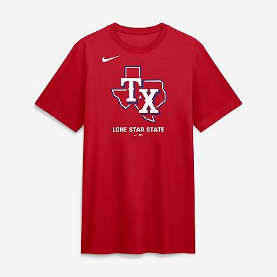 Men's Nike Red Texas Rangers Logo Tri-Blend T-Shirt