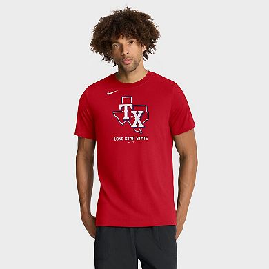 Men's Nike Red Texas Rangers Logo Tri-Blend T-Shirt