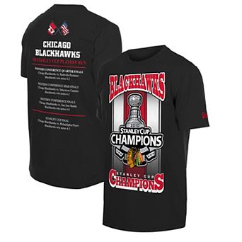 Men's New Era Black Chicago Blackhawks Stanley Cup Trophy Graphic T-Shirt