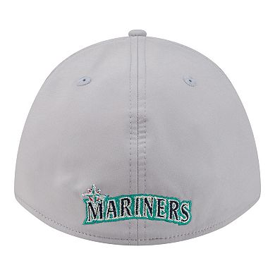 Men's New Era Gray Seattle Mariners Patch 39THIRTY A-Frame M-Crown Perforated Flex Hat