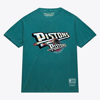 Men's Mitchell & Ness Teal Detroit Pistons Hardwood Classics T-Shirt