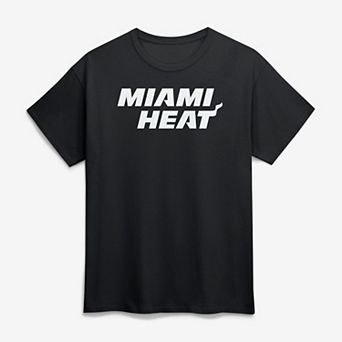 Men's Logo Athletic Black Miami Heat Wordmark T-Shirt