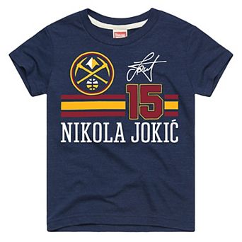 Youth Homage Nikola Joki Navy Denver Nuggets Remix Signature Name & Number Tri-Blend T-Shirt