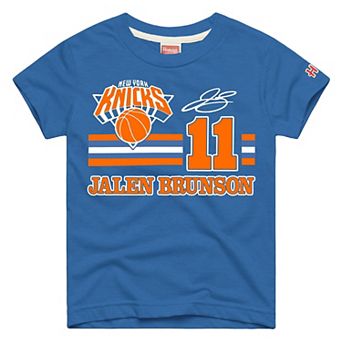 Youth Homage Jalen Brunson Blue New York Knicks Remix Signature Name & Number Tri-Blend T-Shirt