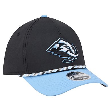 Men's New Era Black/Light Blue Utah Mammoth 39THIRTY Two-Tone Featherweight M-Crown Flex Hat