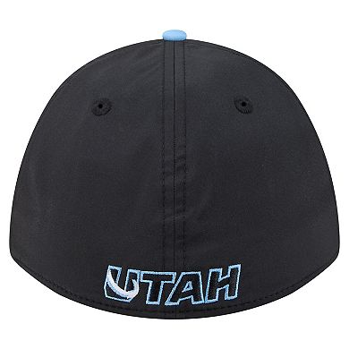 Men's New Era Black/Light Blue Utah Mammoth 39THIRTY Two-Tone Featherweight M-Crown Flex Hat