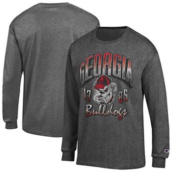 Men's Champion Heather Charcoal Georgia Bulldogs Bold Long-Sleeve T-Shirt