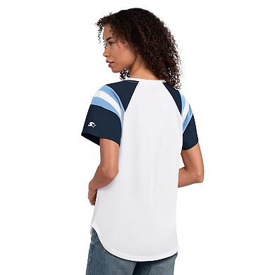 Women's Starter White Tampa Bay Rays Game On Notch Neck Raglan T-Shirt