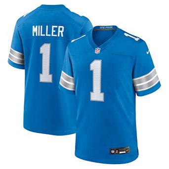 Men's Nike Blue Detroit Lions Blake Miller Team Game Jersey