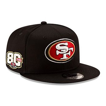 Men's New Era Black San Francisco 49ers 80th Anniversary Side Patch 9FIFTY Snapback Hat