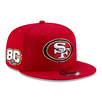 Men's New Era Scarlet San Francisco 49ers 80th Anniversary Side Patch 9FIFTY Snapback Hat