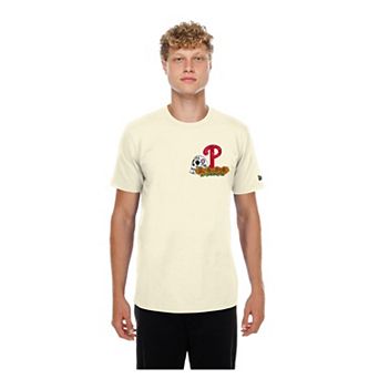 Men's New Era Natural Philadelphia Phillies Dia de los Muertos Sugar Skull T-Shirt