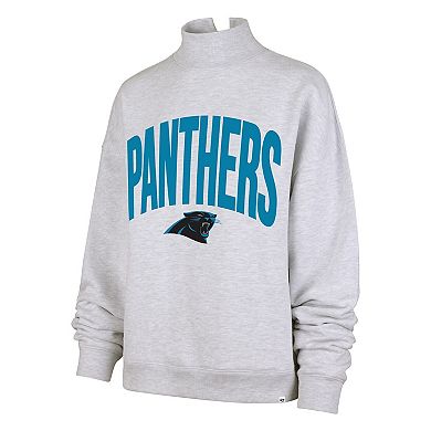 Women's '47 Gray Carolina Panthers Subtle Muse Mock Neck Sweatshirt
