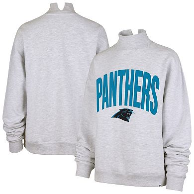Women's '47 Gray Carolina Panthers Subtle Muse Mock Neck Sweatshirt